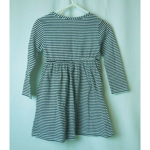 Toddler Girl Fit & Flare Black Stripes Long Sleeve Jersey Dress Size 2T - Picture 4 of 4
